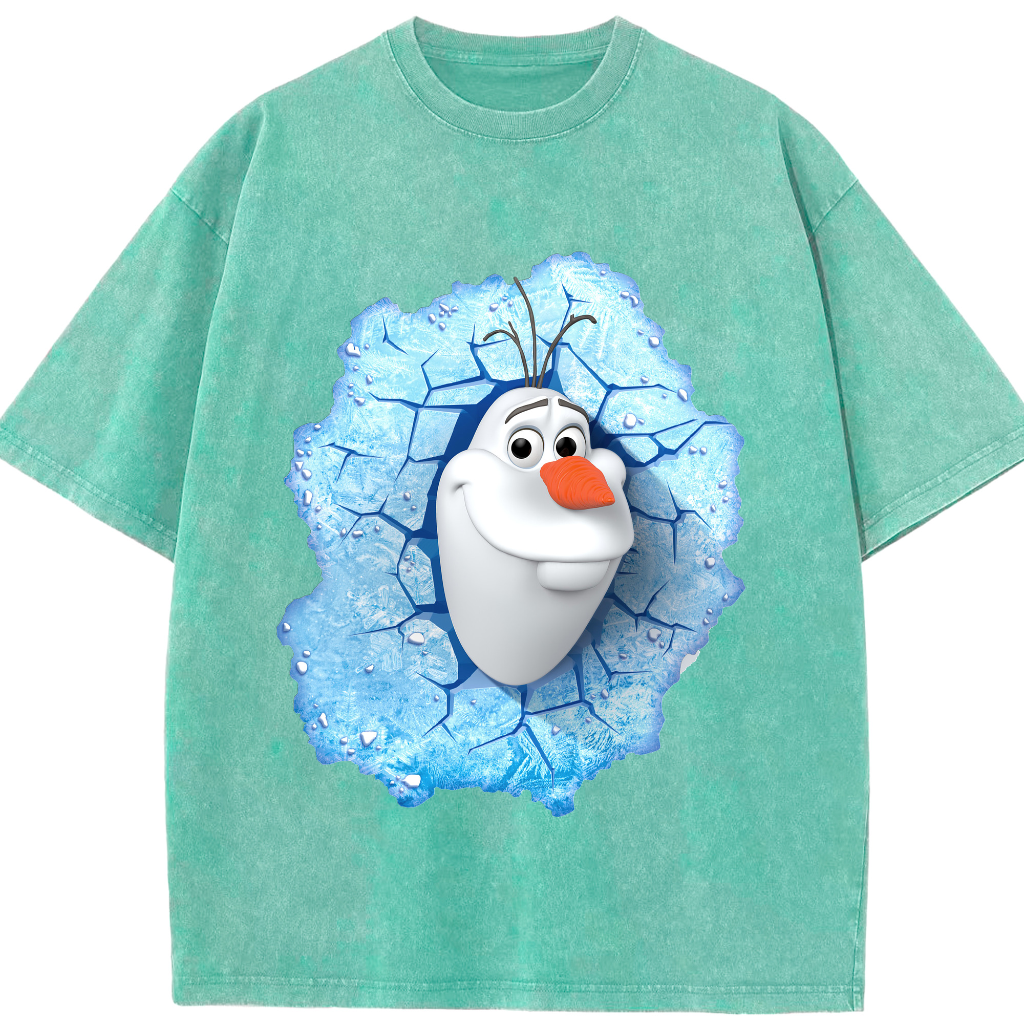 （画像用） アナと雪の女王 アンナ エルサ Frozen Anna Elsa 綿100% ヴィンテージ風 半袖Tシャツ（フロントプリント）
